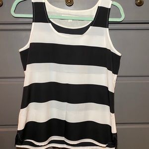 Navy Blue and white LOFT tank top! Size small